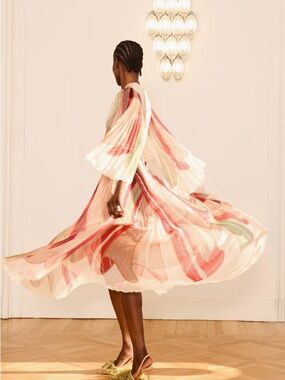 LA DoubleJ Soundbath Print Angel Pleated Dress